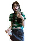 Miu Miu Strip Short Sleeve Shirt