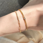 Silver Cuban Stacking Bracelet