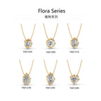 2CT Moissanite Pendant Gold Necklace