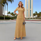Sandro French Retro Short Sleeve Eyelet Knit Dress