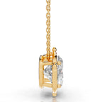 2CT Moissanite Pendant Gold Necklace