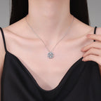 Moissanite Heart Clovers Pendant Necklace Set