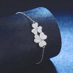 Enchating Full Moissanite Double Clover Moissanite Bracelet