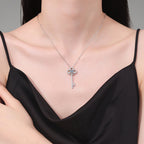 Vintage 3.5cm Key Pendant 1/2CT Moissanite Necklace
