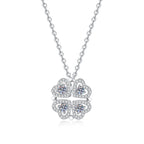 Moissanite Heart Clovers Pendant Necklace Set