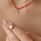 Heart Pendant Star Necklace