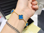 VCA Blue Clover Necklace Bracelet