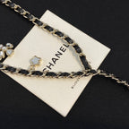 Chanel Black Leather Waist Band