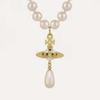 Vivienne Westwood One Row Pearl Drop Choker Necklace Earrings