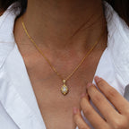 Sparkling Moissanite Sunflower Pendant Necklace