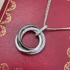 Cartier Trinity Diamond Necklace Black Silver