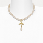 Vivienne Westwood One Row Pearl Drop Choker Necklace Earrings