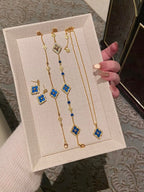 Buccellati Blue Necklace Bracelet Earrings