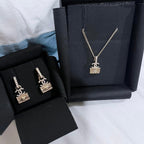 Chanel Bag Necklace Earrings