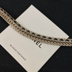 Chanel Black Leather Gold Choker