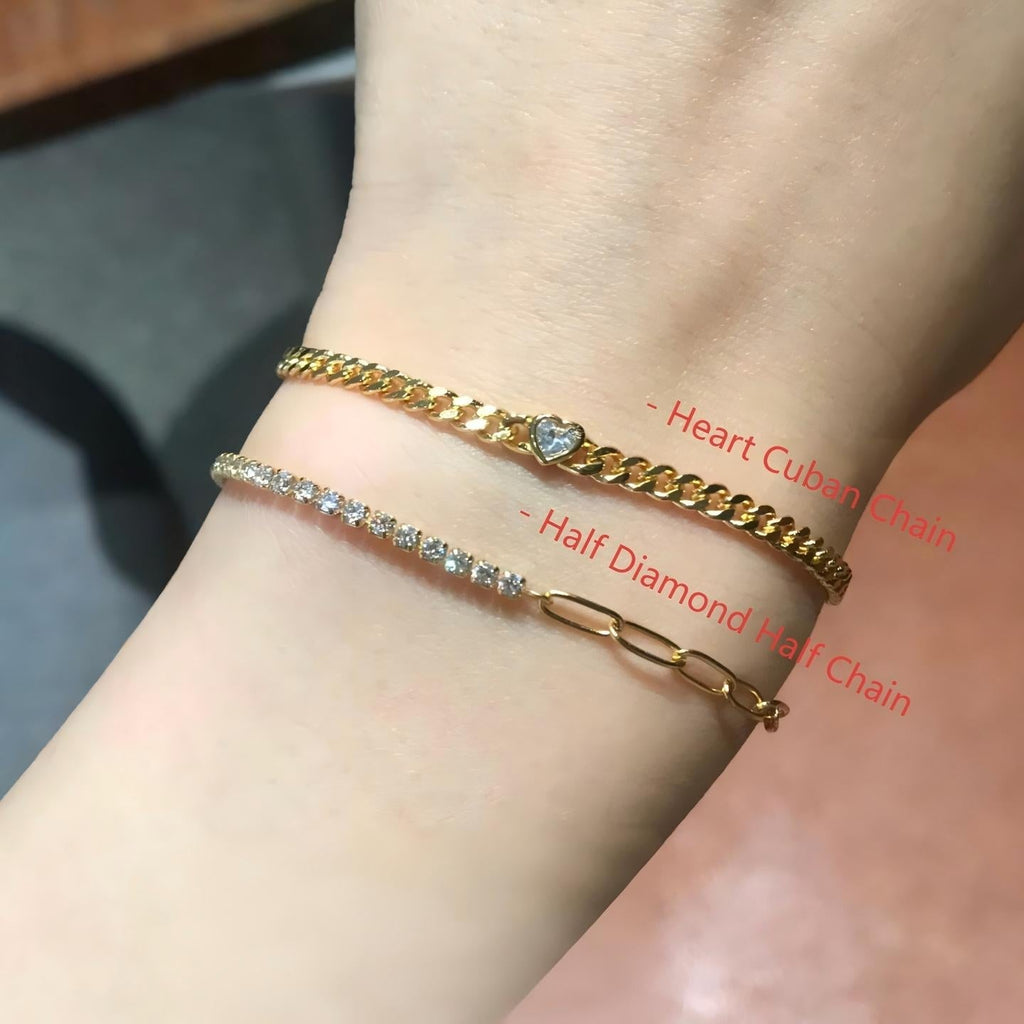 Silver Cuban Stacking Bracelet