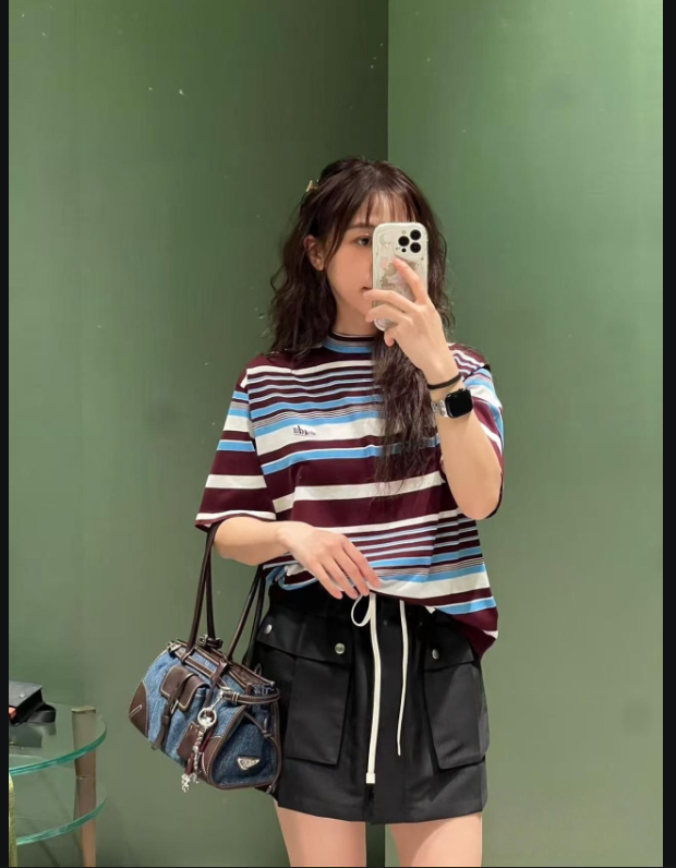 Miu Miu Strip Polo