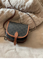 Celine Mini Triomphe Coated Canvas Besace Crossbody Bag